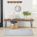 Nourison Courtyard Ivory Blue 3 ft x 5 ft Indoor/Outdoor Rug - Easy