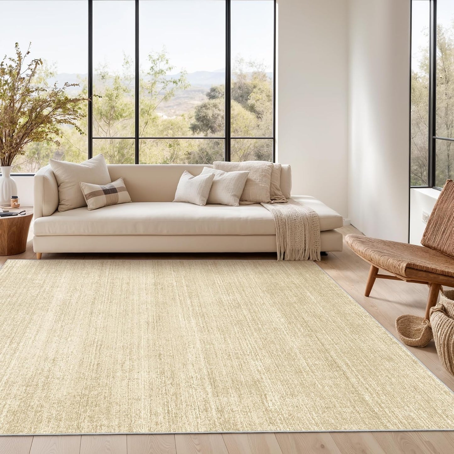 Valenrug Washable Rug 5x7 - Lightweight Stain Resistant Area Rug