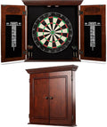 Bristle Dartboard Cabinet Set with Steel Tip Darts - Ready to Play