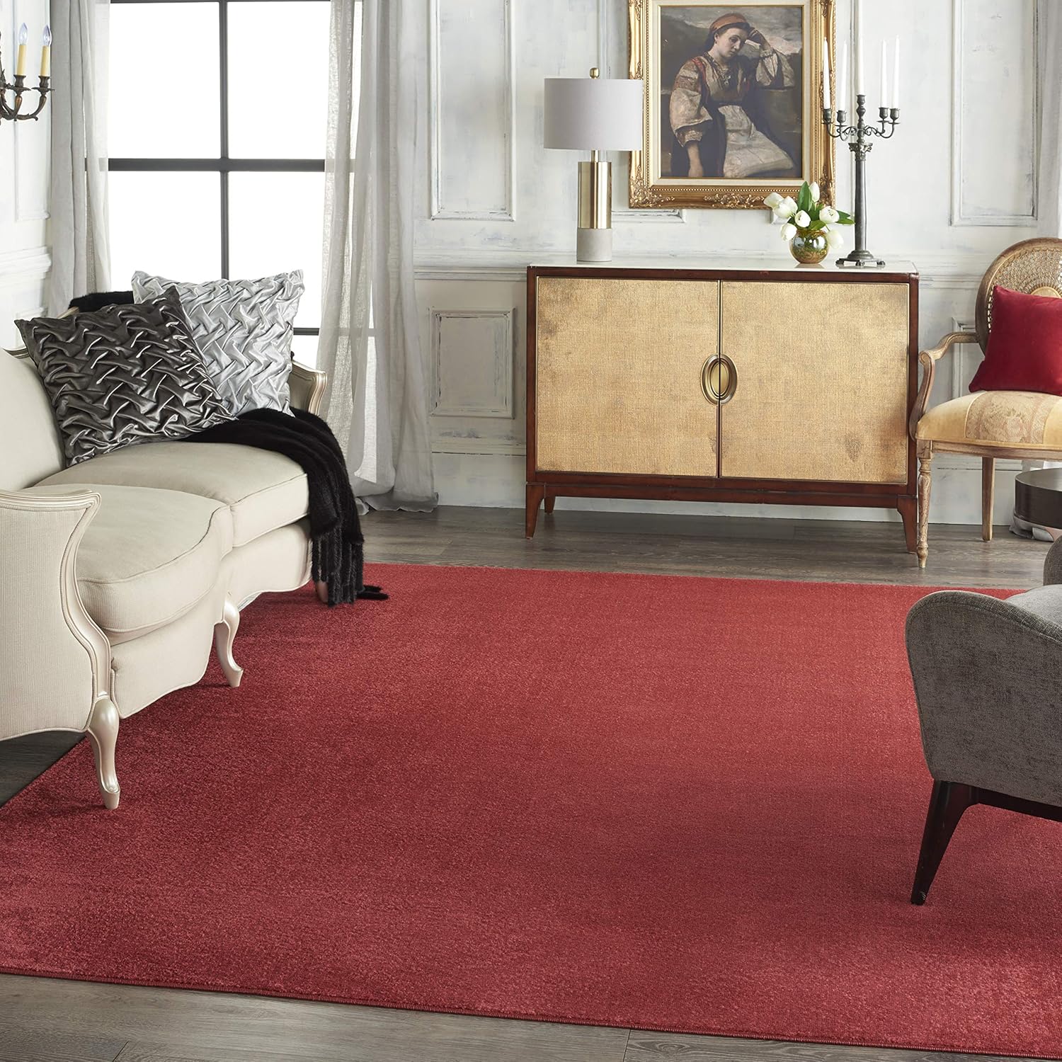 Nourison Home Essentials 120x168 Rectangle Rug in Brick Red
