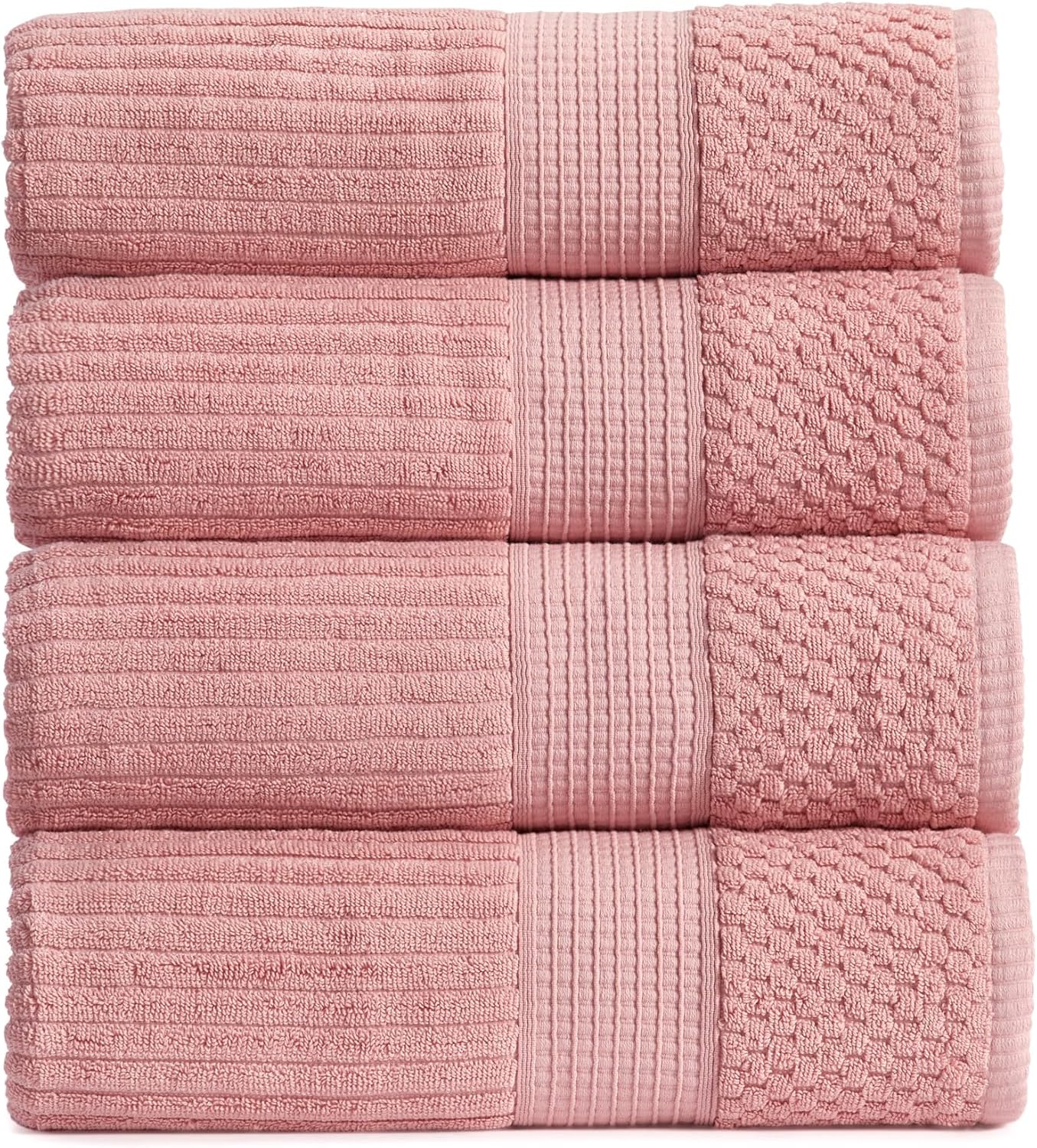 100% Cotton Bath Towel Set of 4 - Super Soft & Absorbent