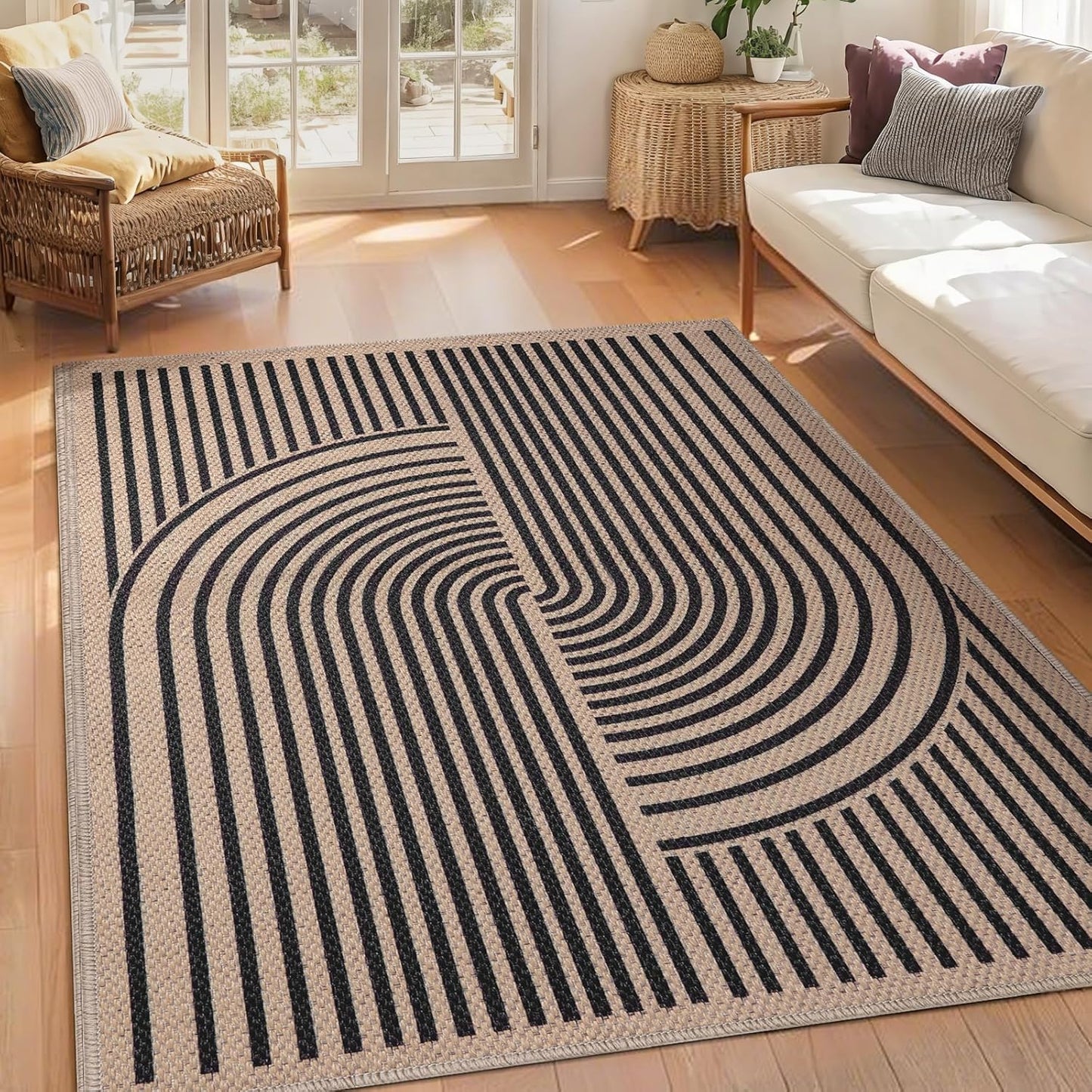 Tangsoo Easy Jute Area Rug 4x6 for Indoor Outdoor Use