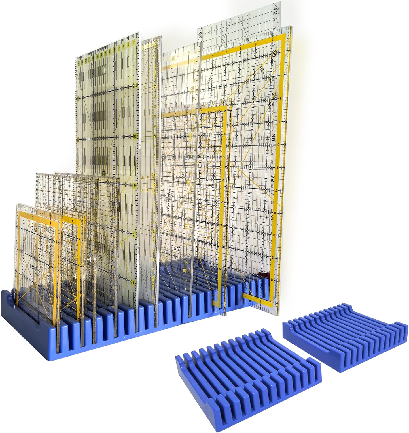 Storage Rack for Quilting Rulers - 12 Slot Organizer 4-Pack