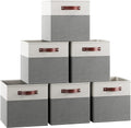 11 x 11 Fabric Storage Cube Bins 6 Pack - Foldable Linen Organizers