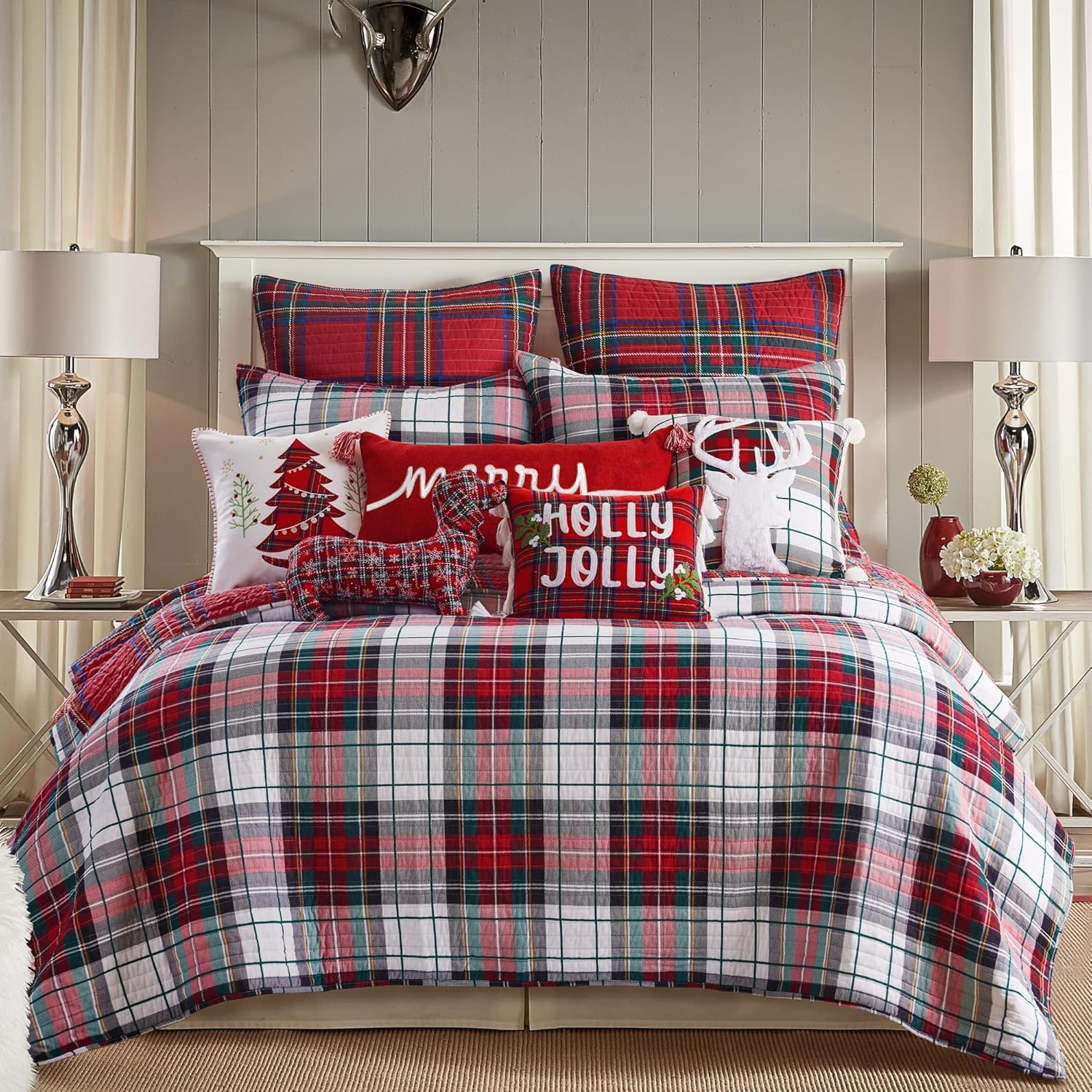 Spencer Plaid Quilt King Size - Christmas Tartan Design