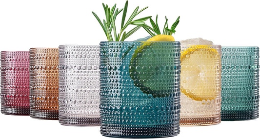 Khen Plastic Hobnail Drinking Glasses Set of 6 for All Occasions