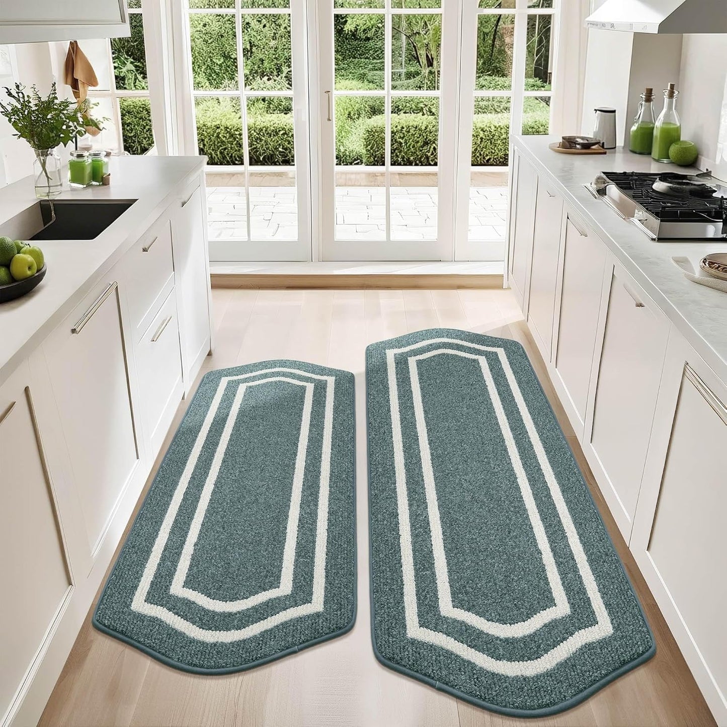 COSY HOMEER Kitchen Rugs Non Slip Mats for Floor Washable Set