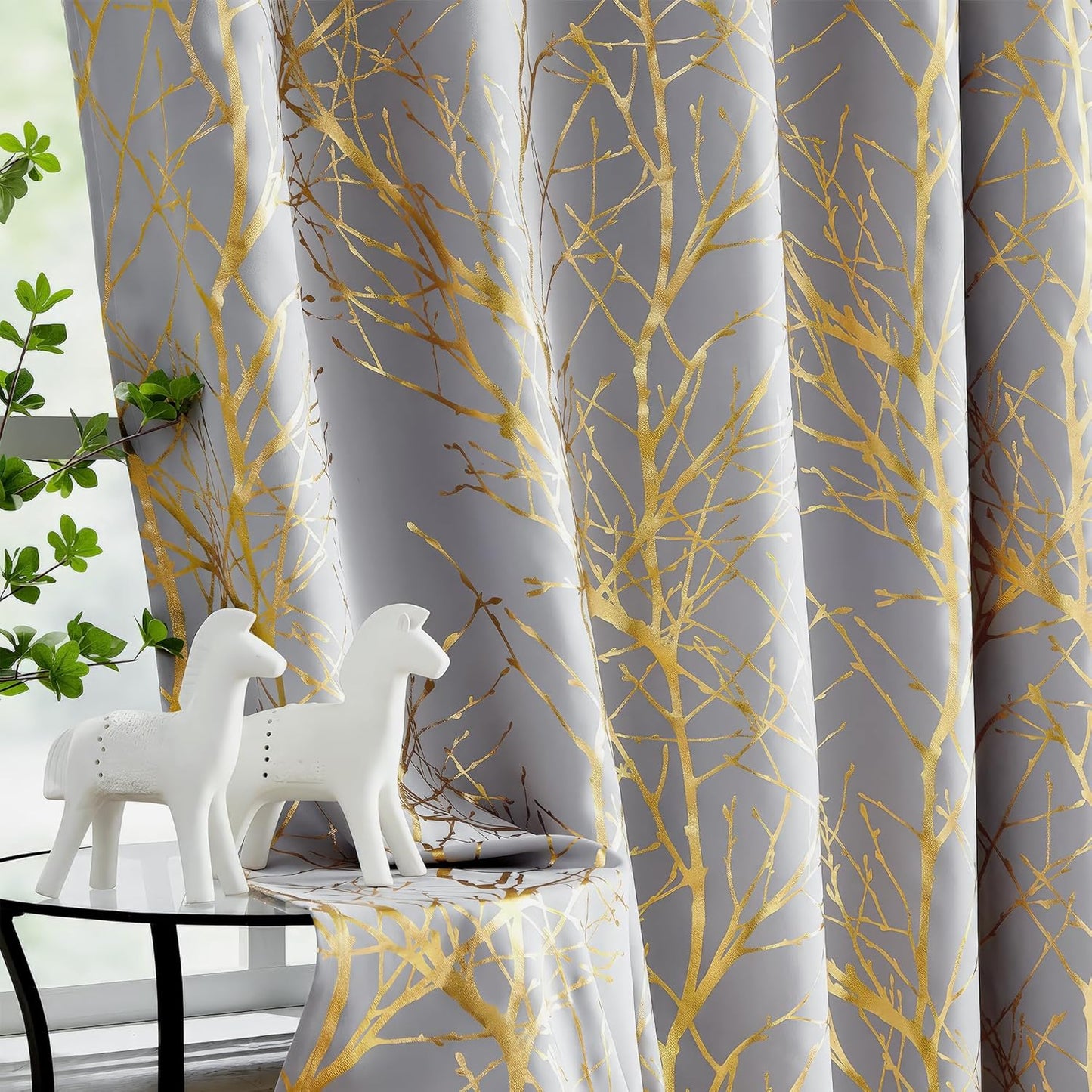 FMFUNCTEX 100% Blackout Curtains for Bedroom and Living Room