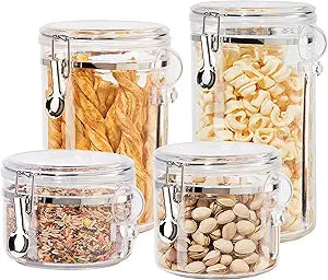Oggi 4pc Clear Canister Set for Airtight Food Storage Needs