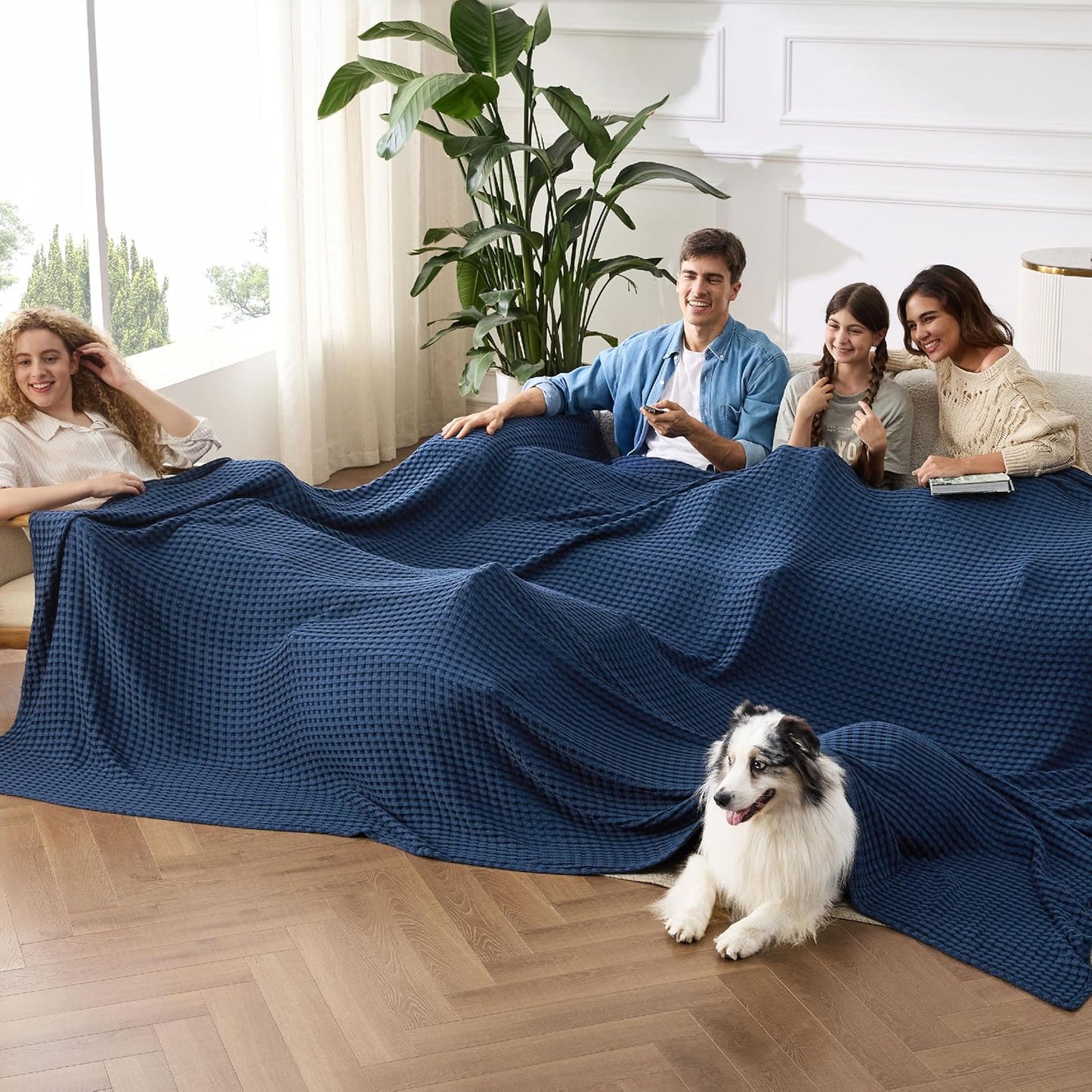 Bedsure Cooling Cotton Waffle Blanket for Hot Sleepers