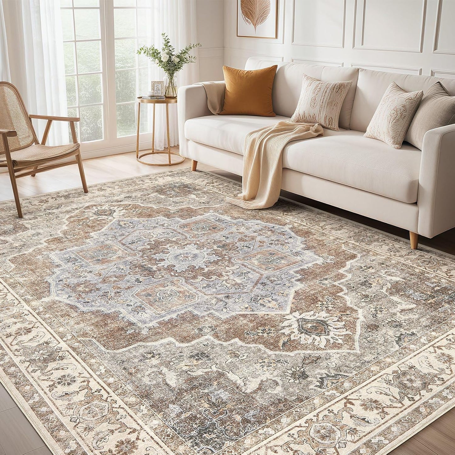 Vintage Washable 8x10 Non-Slip Area Rug - Micgeek