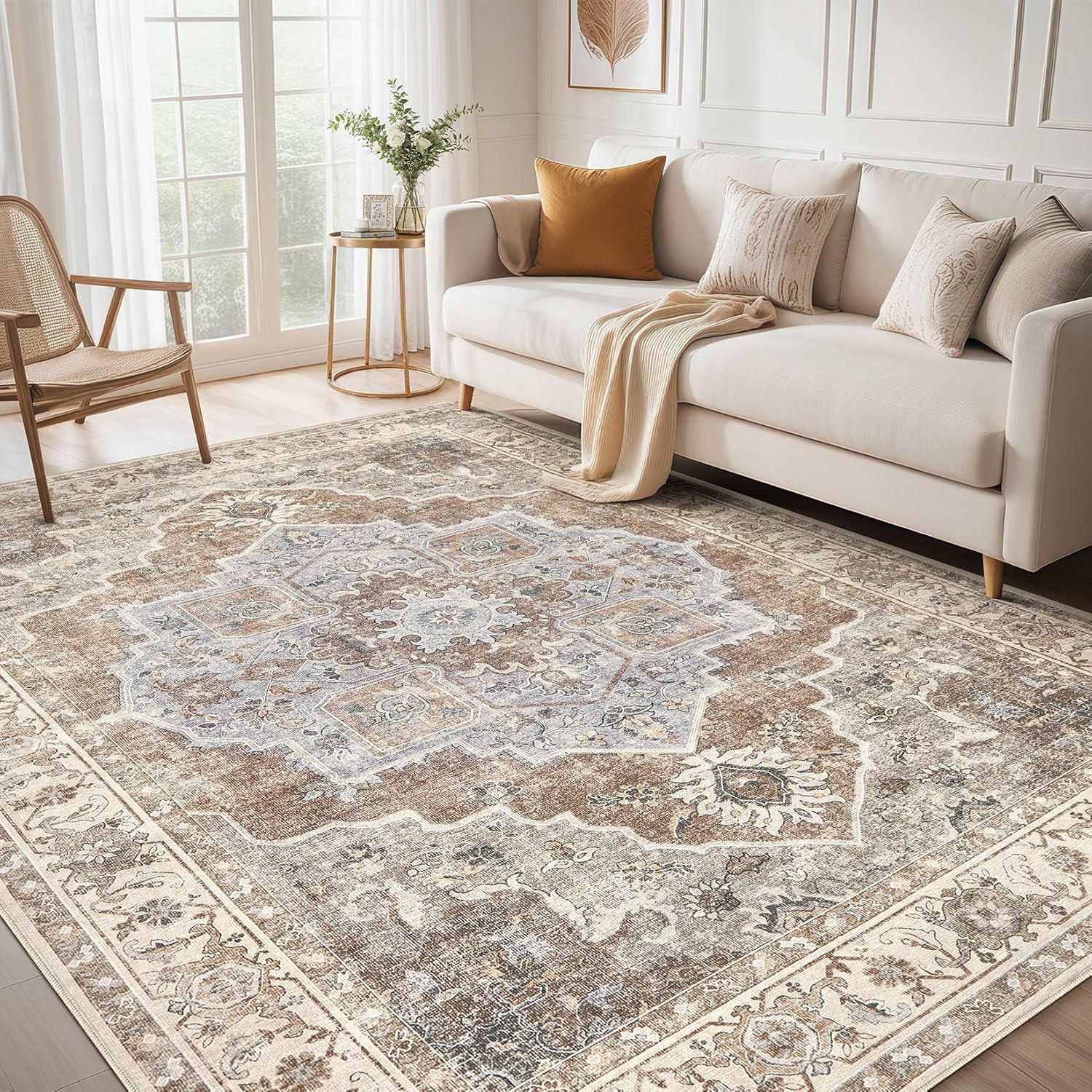 Vintage Washable 8x10 Non-Slip Area Rug - Micgeek