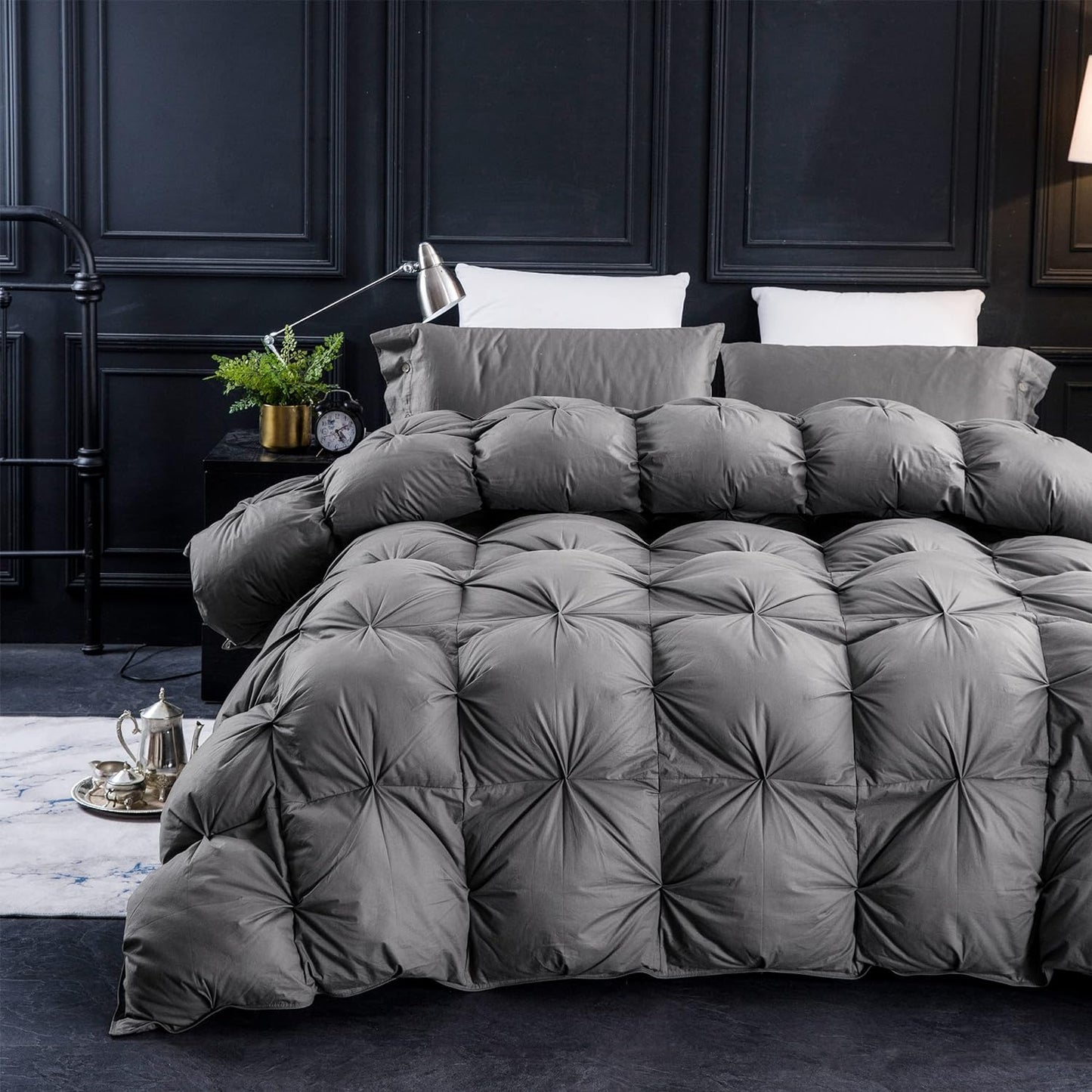 Three Geese Pinch Pleat Waterfowl Feathers Comforter Twin Size