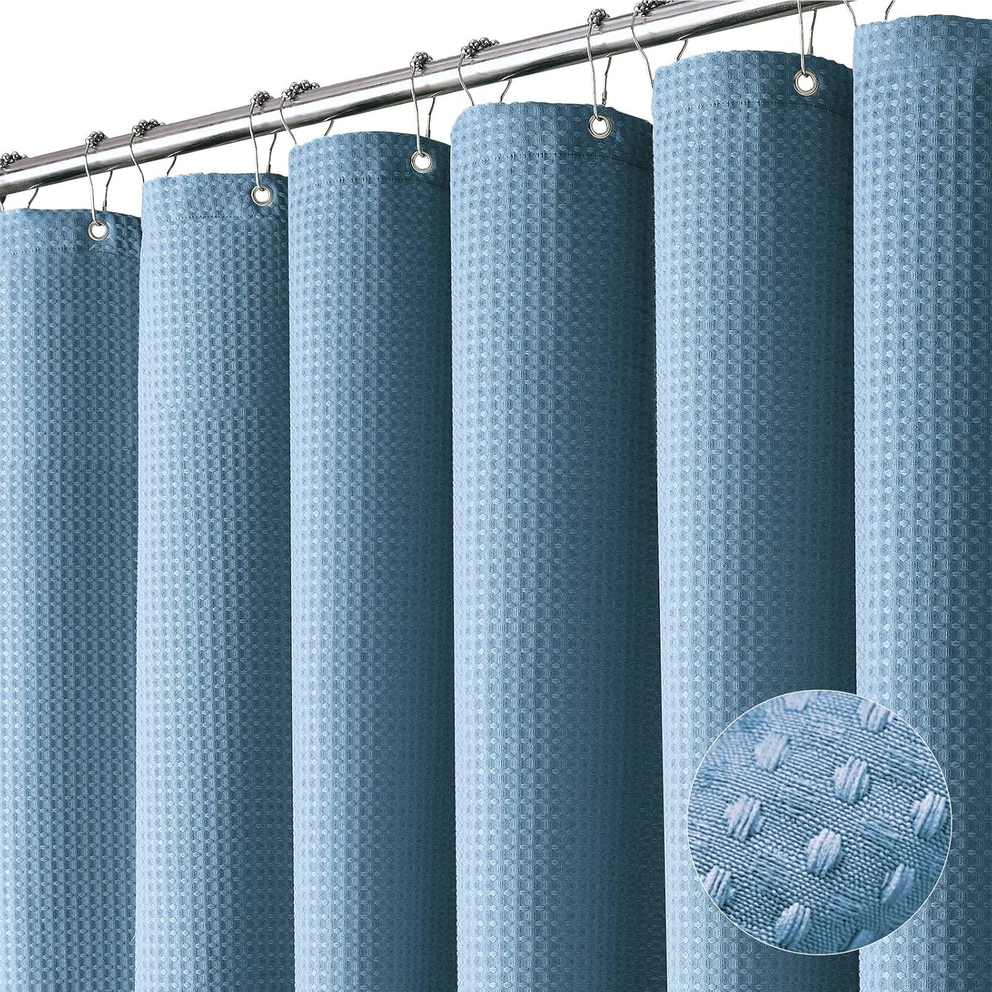 Dynamene Extra Wide Shower Curtain - 108 Inch Waffle Weave