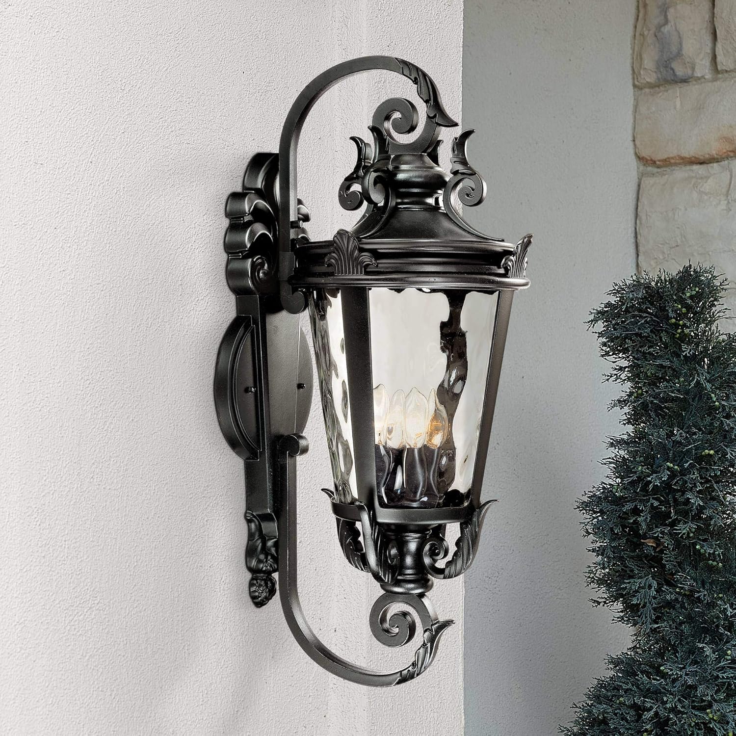 Casa Marseille Outdoor Wall Light Fixture with Clear Glass Design