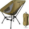 Khaki Folding Camping Chair with 330Lb Capacity - Compact Travel Seat