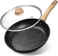 MICHELANGELO 10 Inch Frying Pan with Lid - Nonstick Granite Coating