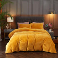 Ivellow Velvet Duvet Cover Set - Luxurious Queen Bedding