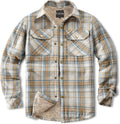 Men's Sherpa Lined Cotton Flannel Shirt Jacket for Men - Warm Lined