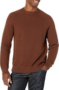 Men's Oversized Crewneck Sweater Textured Cotton - Relaxed Fit