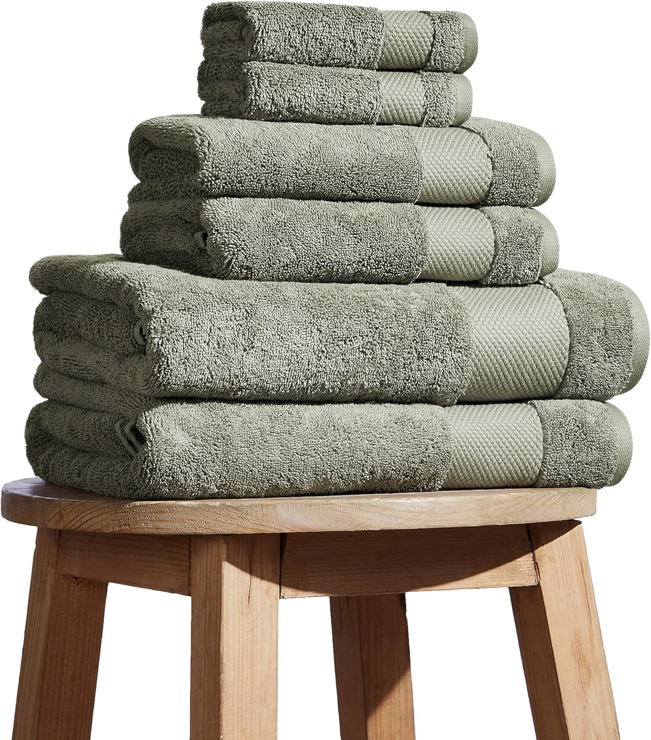 100% Organic Cotton Bath Towel Set - Plush 6-Piece Collection