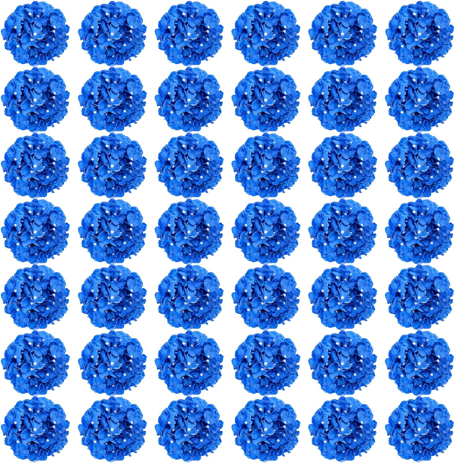 64PCS Royal Blue Hydrangea Artificial Flowers for DIY Decor