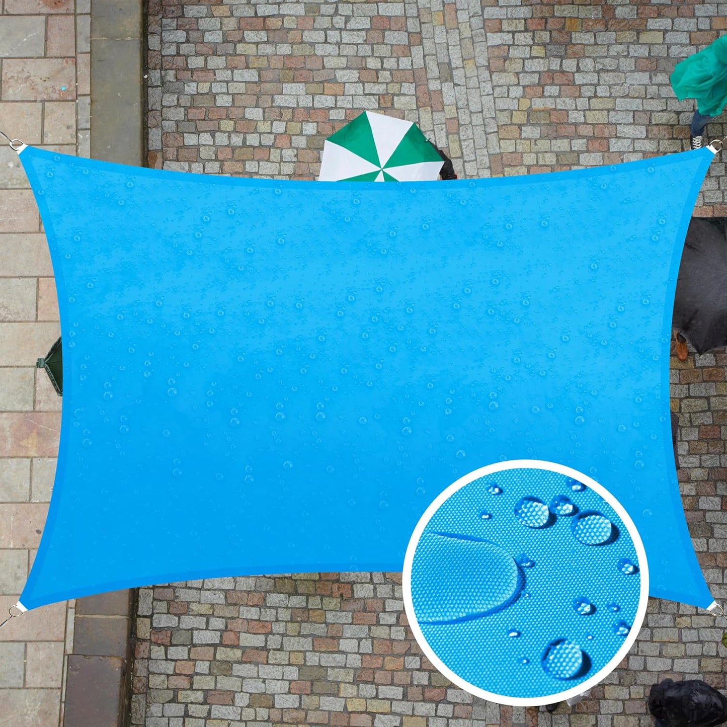 Custom Size Blue Waterproof Sun Shade Sail for Outdoor Use