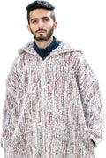 Striped Djellaba Sweater Coat Hoodie Caftan - Warm Handmade Wool