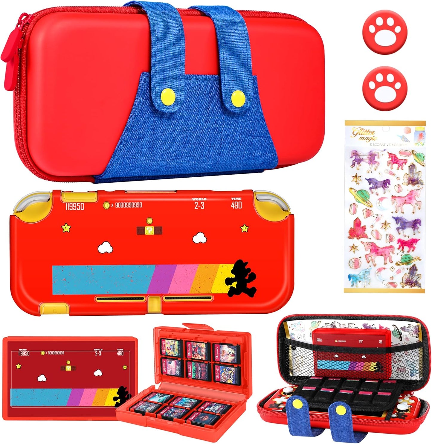 6in1 Maro Switch Lite Case for Nintendo Switch Lite Travel