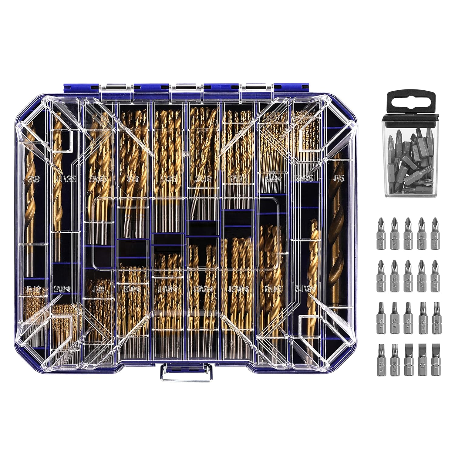 276pc Titanium Twist Drill Bit Set for Wood and Metal Projects