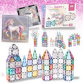Glitter Unicorn Pony Magnetic Tiles Building Blocks - Magical STEM