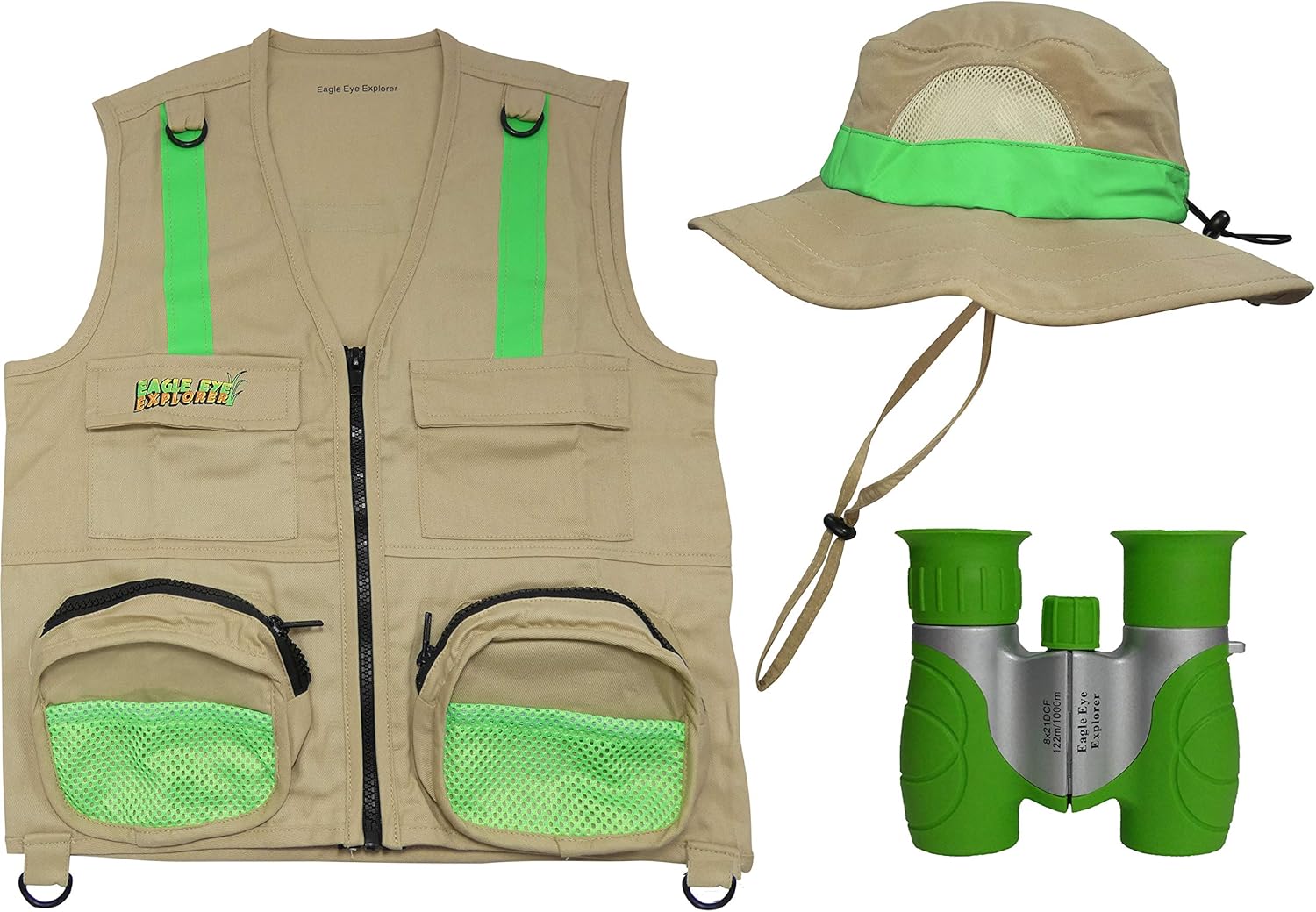 Multi-Piece Set Cargo Vest with Reflective Straps for Kids
