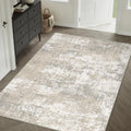 Modern Abstract Beige Gray Area Rug 5x7 for Stylish Homes