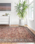 Loloi Layla Collection LAY-01 Brick/Blue 5 ft x 7 ft 6 in - Vintage