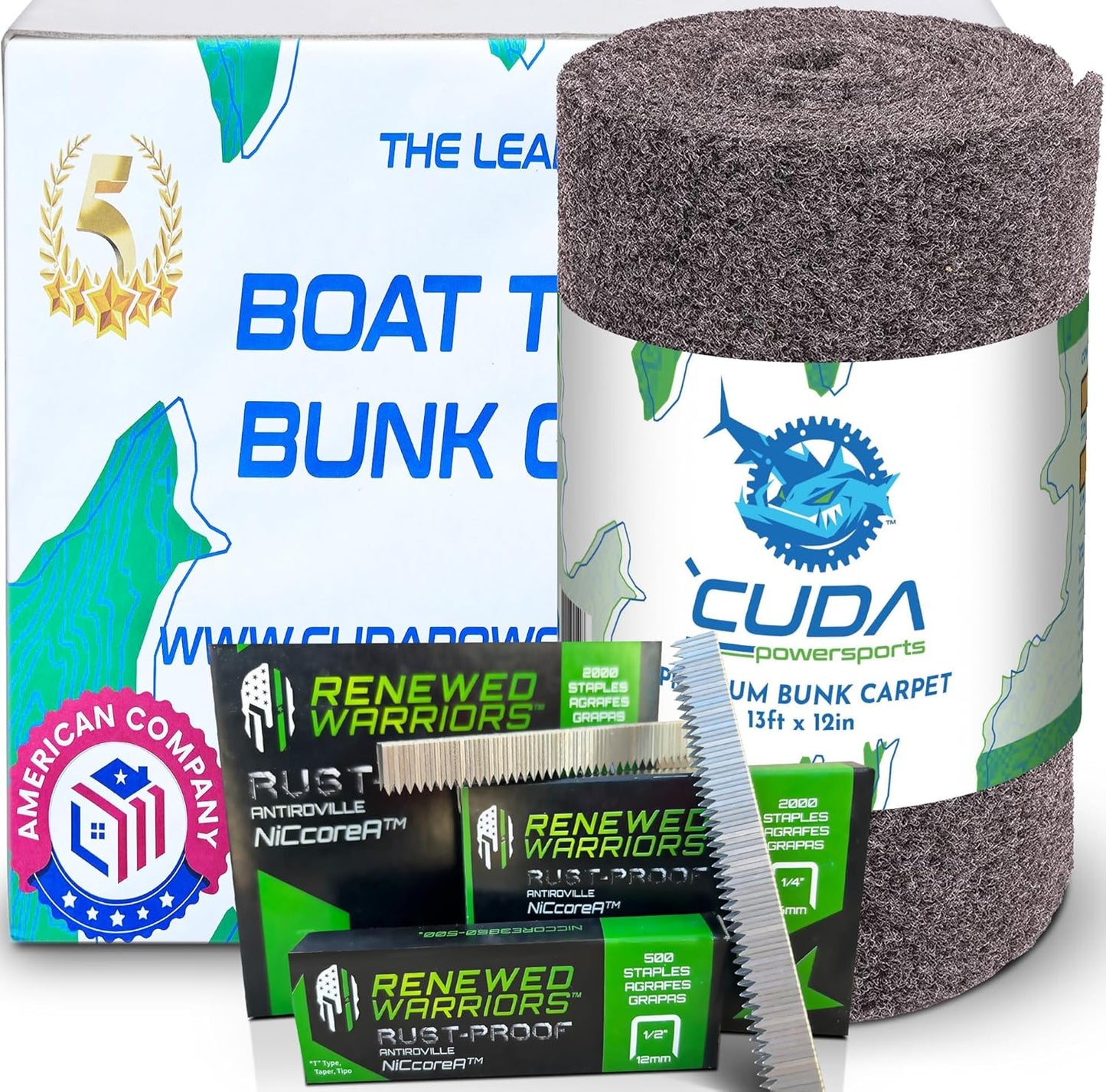 Cuda Boat Trailer Bunk Carpet 12in Wide x 13ft for Trailers