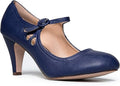 Pixie Heels for Women Retro Mary Jane Pumps - Teardrop Cutout