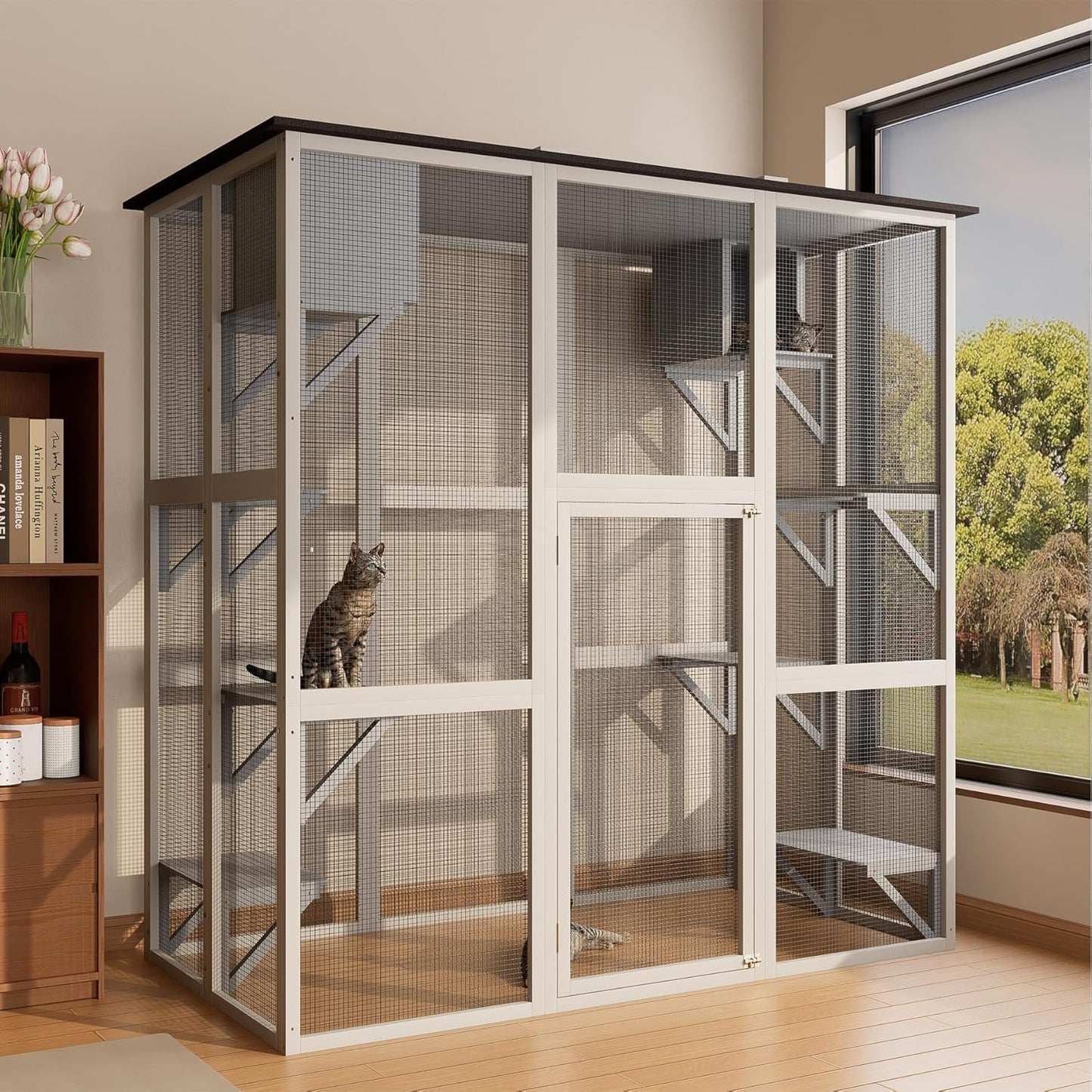Catio Outdoor Cat Enclosure for Cats with Waterproof Roof