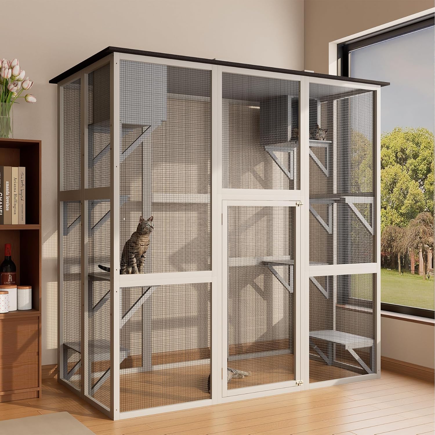 Catio Outdoor Cat Enclosure for Cats with Waterproof Roof