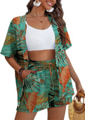 REDHOTYPE Women's Tropical 2-Piece Kimono Cover Up Set - Beach Ready