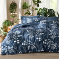 Bedsure Full Size Comforter Set - Floral Navy 7-Piece Bedding Set