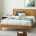 Alexis Deluxe Wood Platform Bed Frame with Headboard - Rustic Pine