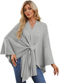 Women's Elegant Shawl Wrap Poncho - Soft Open Front Layer