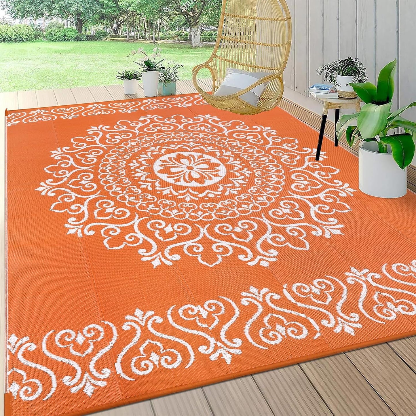 Pauwer Waterproof Outdoor Rug 6x9 for Patio and Camping