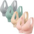 Angelhood Front Close Wireless Bras for Women - Smoothing 4 Pack