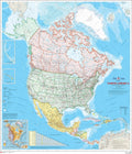 North America Wall Map Canvas 34 x 39 in - Decorative Atlas