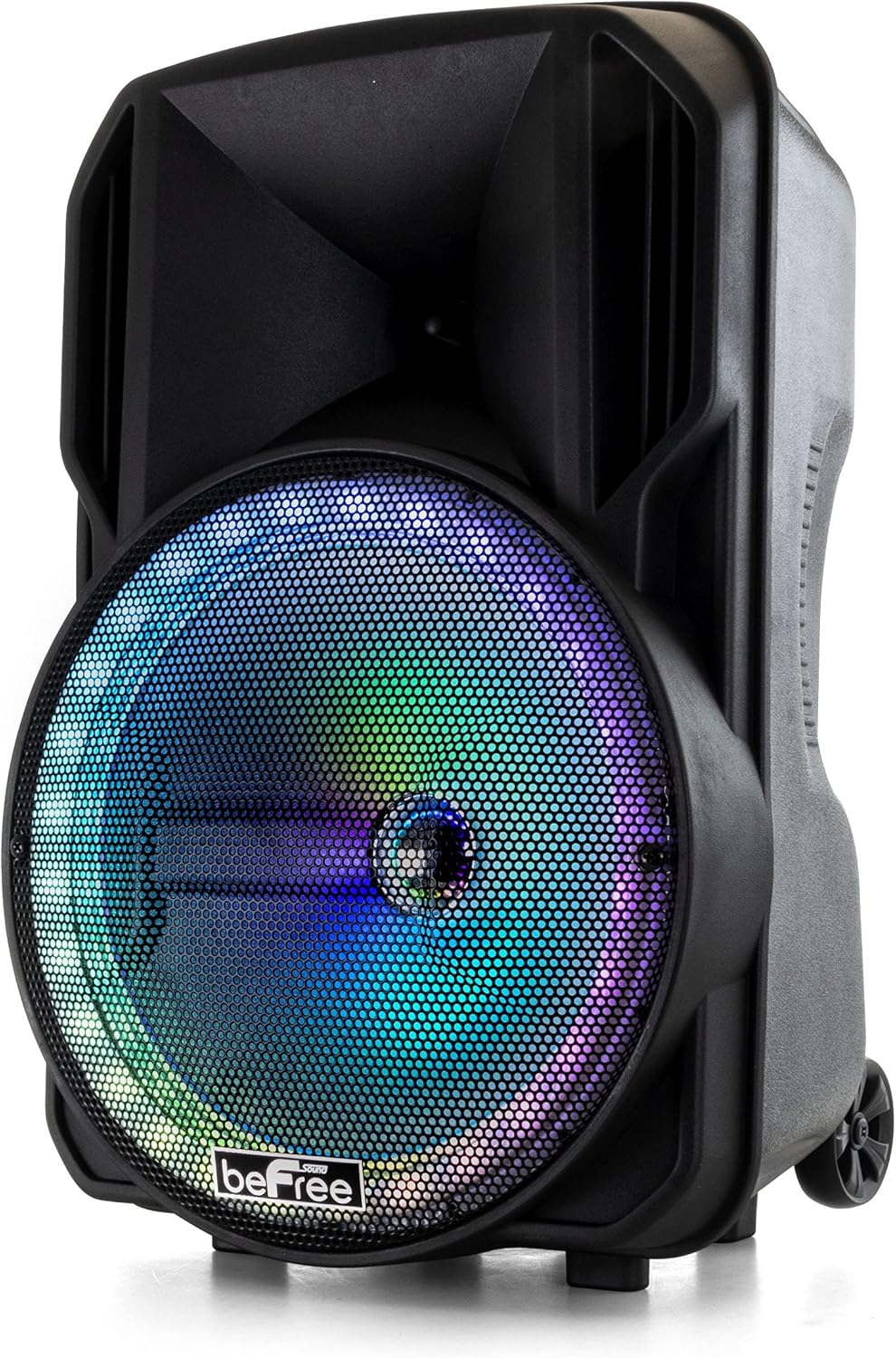 beFree Sound 12 Inch Bluetooth Portable PA Speaker with Lights