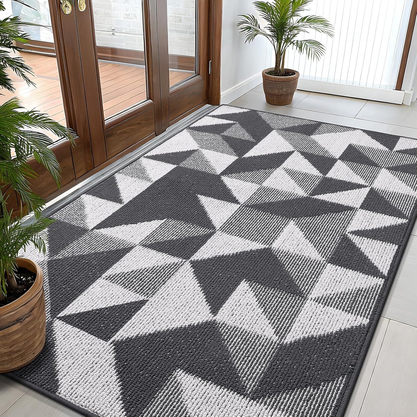 OLANLY Large Indoor Door Mat 59x35, Stylish Geometric Design