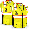 BIG KAHUNA Safety Vest [2 PACK] Class 2 ANSI Reflective Vest - Durable
