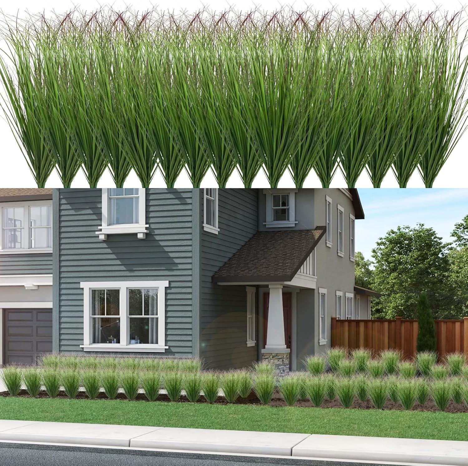 48Pcs Artificial Grass Plants for Indoor and Outdoor Decor