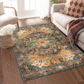 Yamaziot Washable Area Rug 4x6 - Soft Vintage Boho Low Pile